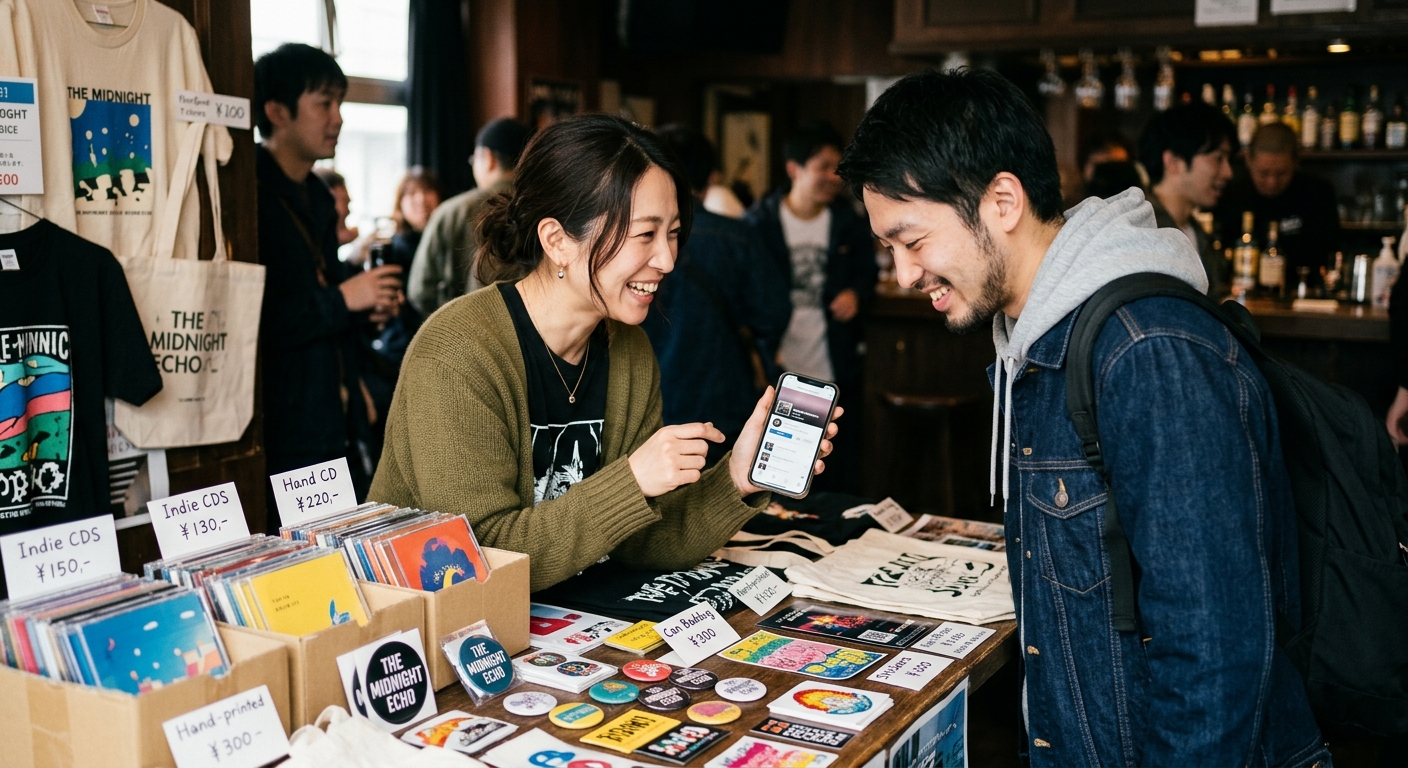 物販ブースでの接客の様子